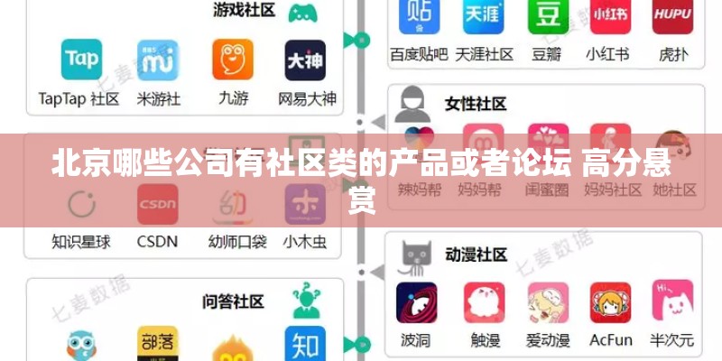 北京哪些公司有社区类的产品或者论坛 高分悬赏